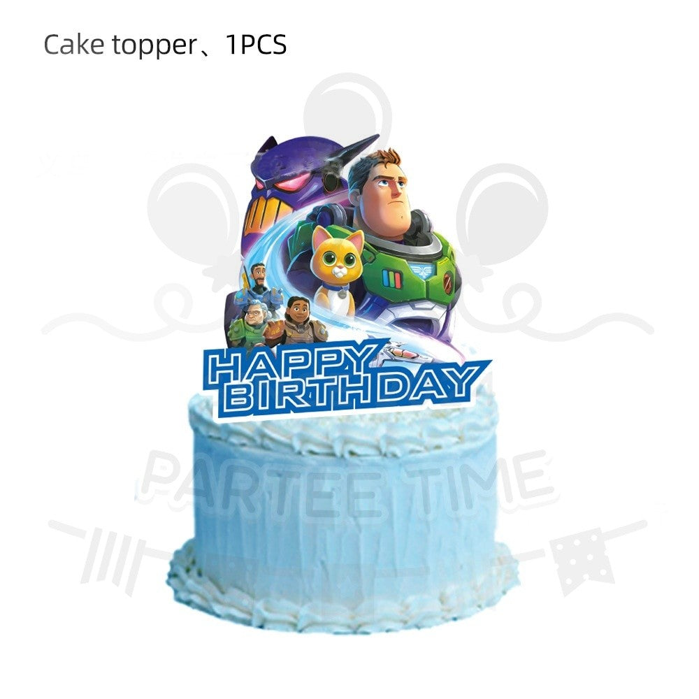 ParteeTime Kid Birthday Party Celebration Decoration Set Buzz 4 in 1 Banner Balloon Cake Cupcake Topper Majlis Hari Jadi