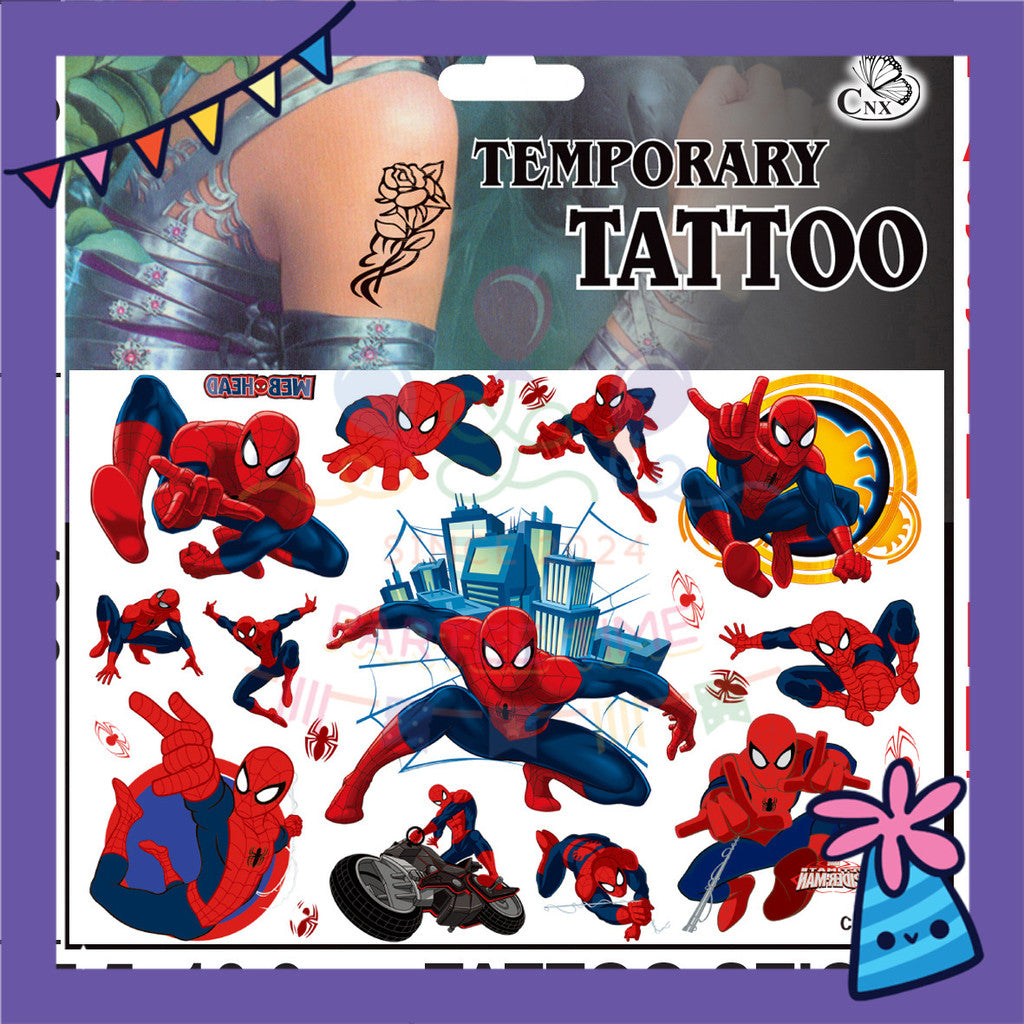 ParteeTime Kids Non-Toxic Temporary Tattoos Cartoon Tattoos Body Make Up Parties Carnival