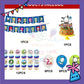 ParteeTime Kids Birthday Party Celebration Decoration Set Pochacho 4 in 1 Banner Balloon Cake Cupcake Topper Hari Jadi