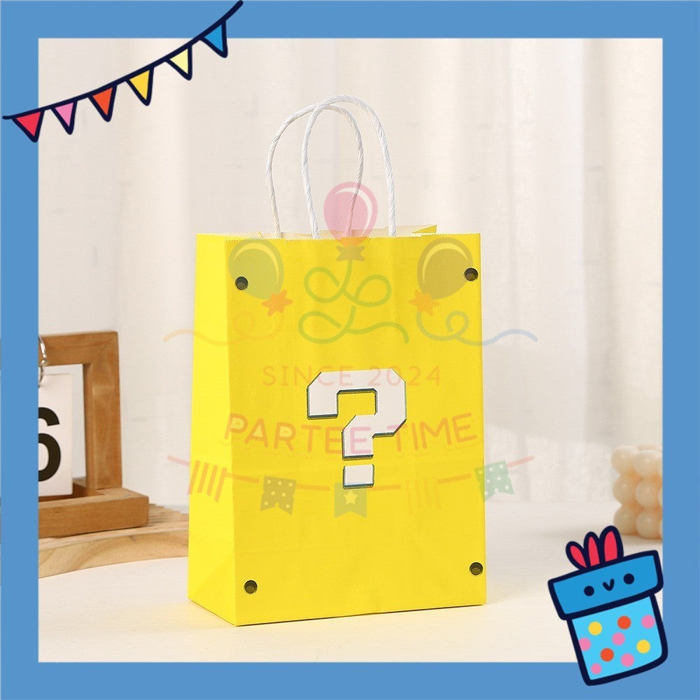 ParteeTime Birthday Kids 1pcs Mario Party Favor Gift Bags with Handle Paper Bag Doorgift Packaging Goodies Bag Gift Beg