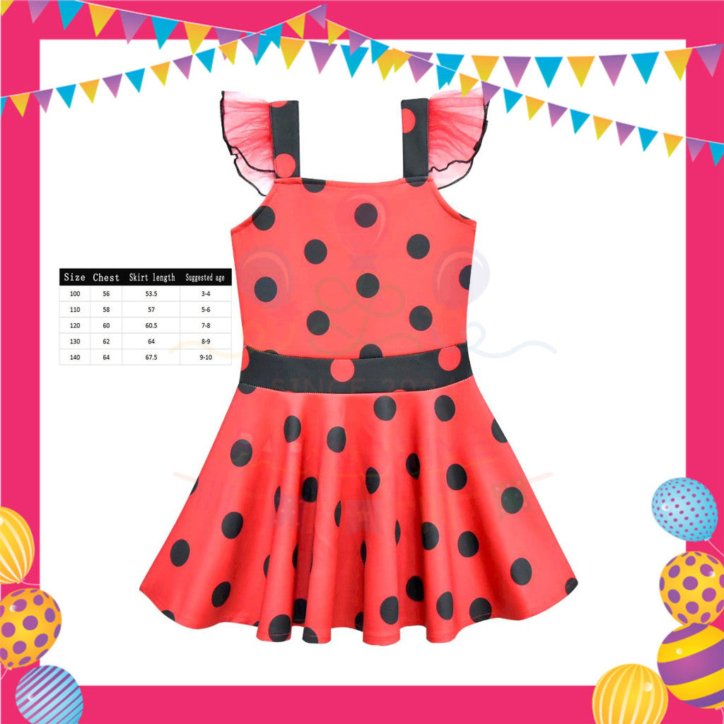 ParteeTime Kids Birthday Party Celebration Balloon Caketopper Banner Set Red Girl Costume Sambutan Parti Hari Jadi
