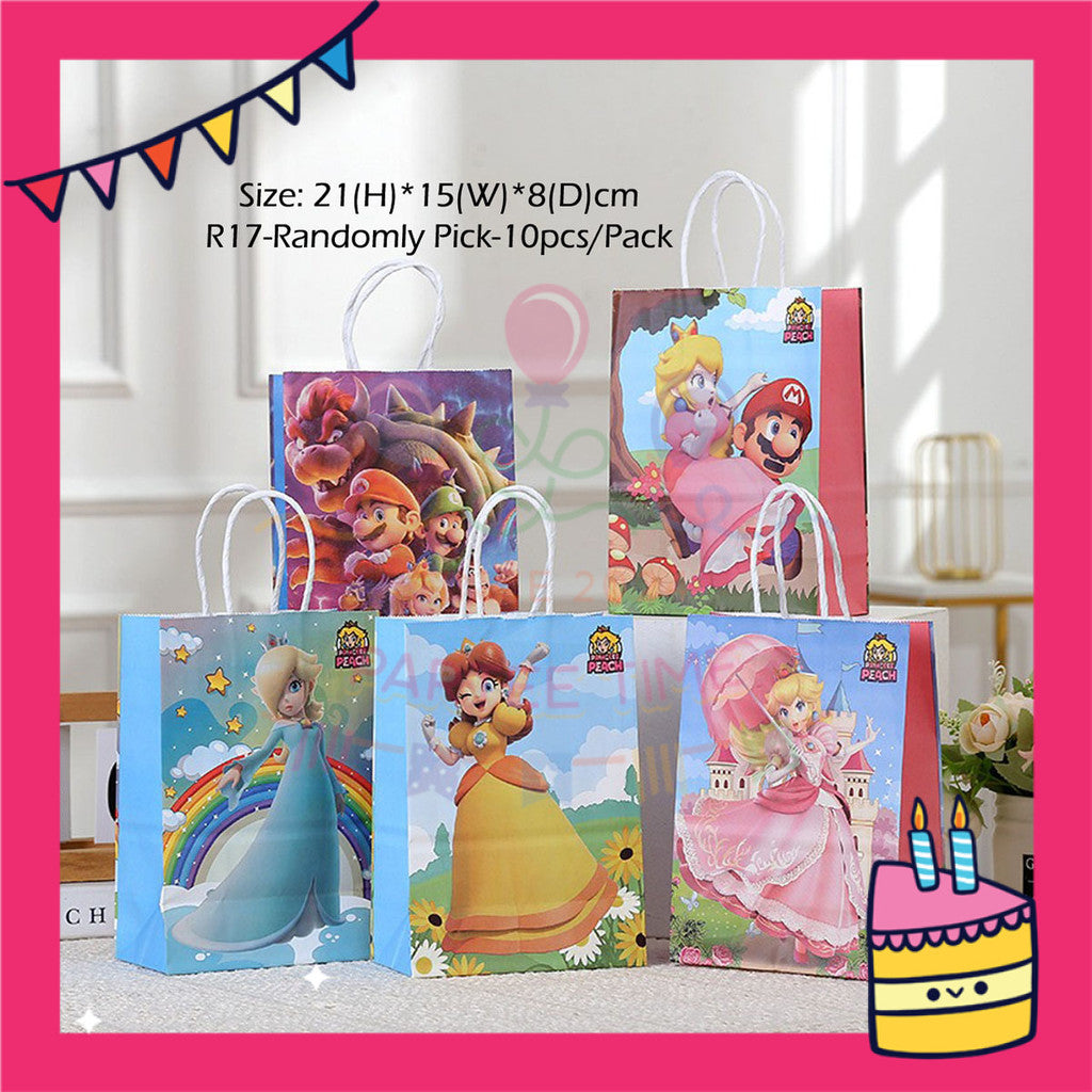 ParteeTime Kids Birthday Party Celebration Decoration Set Princess Peach 4 in 1 Majlis Sambutan Hari Jadi Kanak-Kanak