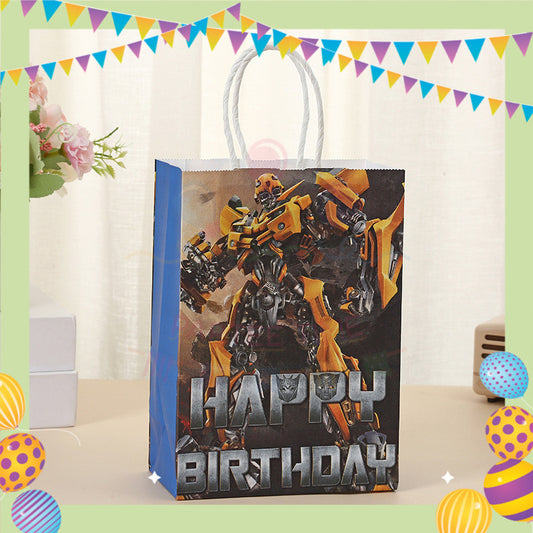 ParteeTime Birthday Kids 1pcs Mix Cartoon Party Favor Gift Bags with Handle Paper Bag Doorgift Packaging Goodies Bag