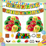 ParteeTime Kids Birthday Party Celebration Decoration Set Mario 4 in 1 Banner Cake Cupcake Topper Foil Balloon Hari Jadi