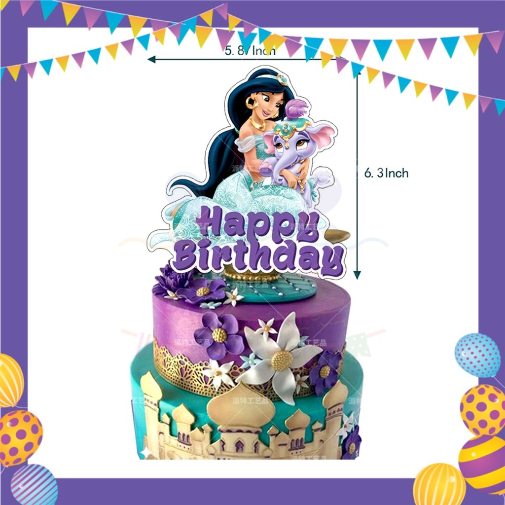 ParteeTime Kids Birthday Party Celebration Decoration Set Princess Jasmine 4 in 1 Sambutan Majlis Hari Jadi Kanak-Kanak