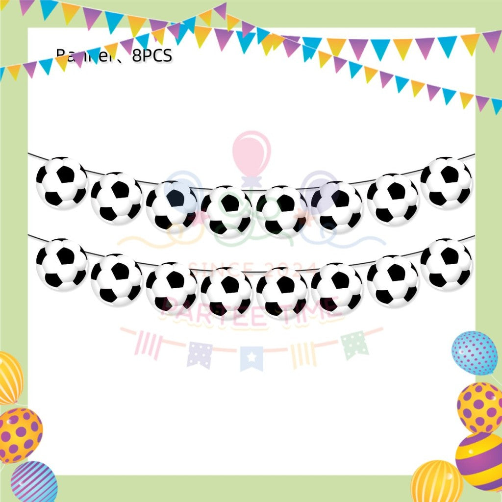 ParteeTime Kids Football Birthday Theme Decorations Kids Birthday Balloon Banner Set Budak Hari Jadi Bola Sepak Hiasan