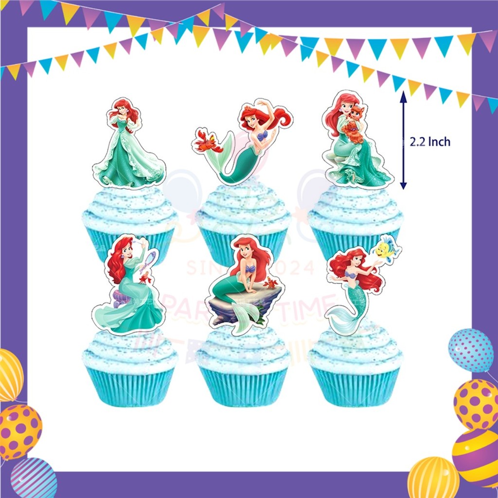 ParteeTime Kids Birthday Party Celebration Decoration Set Mermaid Ariel 4 in 1 Majlis Sambutan Hari Jadi Kanak-Kanak