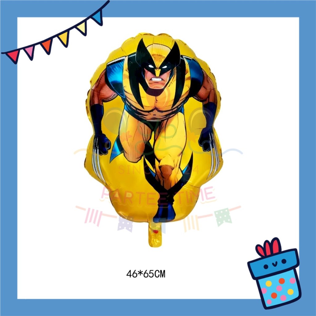 ParteeTime Kids Cartoon Wolverine Dead Pool Themed Foil Balloon Birthday Party Decoration Foil Belon Parti Hari Jadi