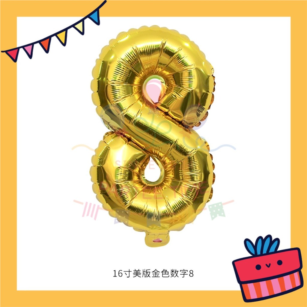 ParteeTime Gold Digital Foil Ballon 16 Inch 0 Number Balloon Birthday Party Foil Balloons Vibrant Shiny Decorations