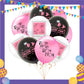 ParteeTime Kids Birthday Party Celebration Decoration Set Black Pink 4 in 1 Hiasan Majlis Sambutan Hari Jadi Kanak-Kanak