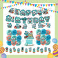 ParteeTime Kids Birthday Party Celebration Decoration Set Hangyodon 5 in 1 Banner Balloon Cake Cupcake Topper Hang
