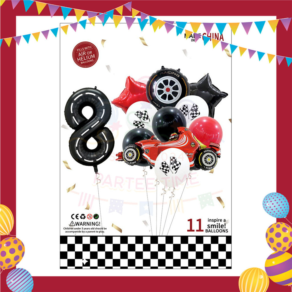 ParteeTime Kids Number 0-9 Birthday Party Decoration 11pcs Set Foil Balloon Set Belon Hiasan Parti Hari Jadi Kanak-Kanak