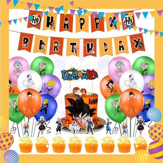 ParteeTime Kids Birthday Party Celebration Decoration Set Dragon Ball Goku 4 in 1 Majlis Sambutan Hari Jadi Kanak-Kanak