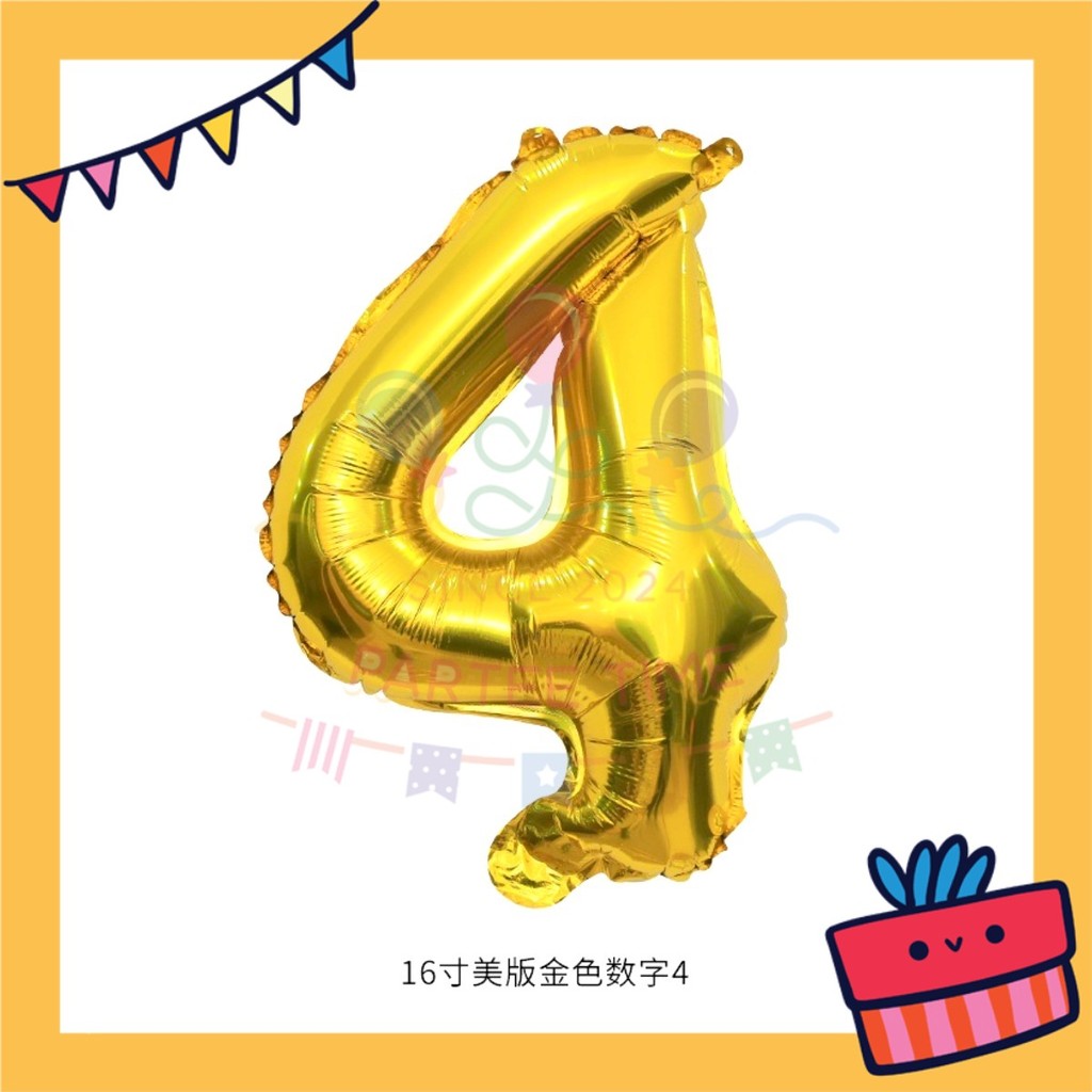 ParteeTime Gold Digital Foil Ballon 16 Inch 0 Number Balloon Birthday Party Foil Balloons Vibrant Shiny Decorations