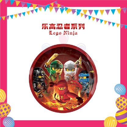 ParteeTime Kids Ninjago Theme Decorations Birthday Party Supplies Banners Backdrop Set Hiasan Hari Jadi Kanak-Kanak