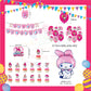 ParteeTime Kids Birthday Party Celebration Decoration Set Melody 4 in 1 Banner Balloon Cupcake Topper Parti Hari Jadi