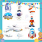 ParteeTime Astronaut Birthday Theme Decorations Kids Birthday Balloon Banner Hang Swirl Backdrop Tablecloth Cake Topper