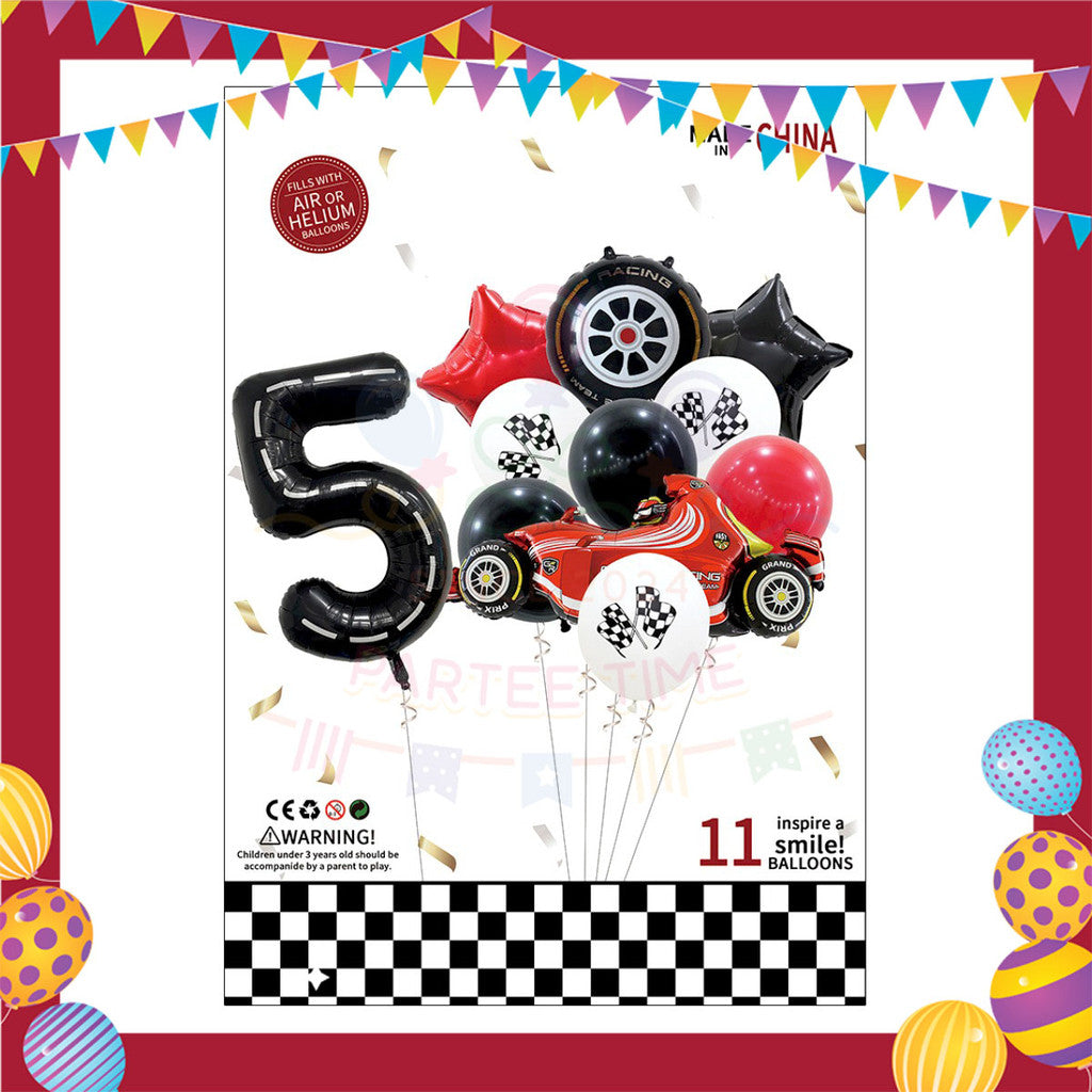 ParteeTime Kids Number 0-9 Birthday Party Decoration 11pcs Set Foil Balloon Set Belon Hiasan Parti Hari Jadi Kanak-Kanak