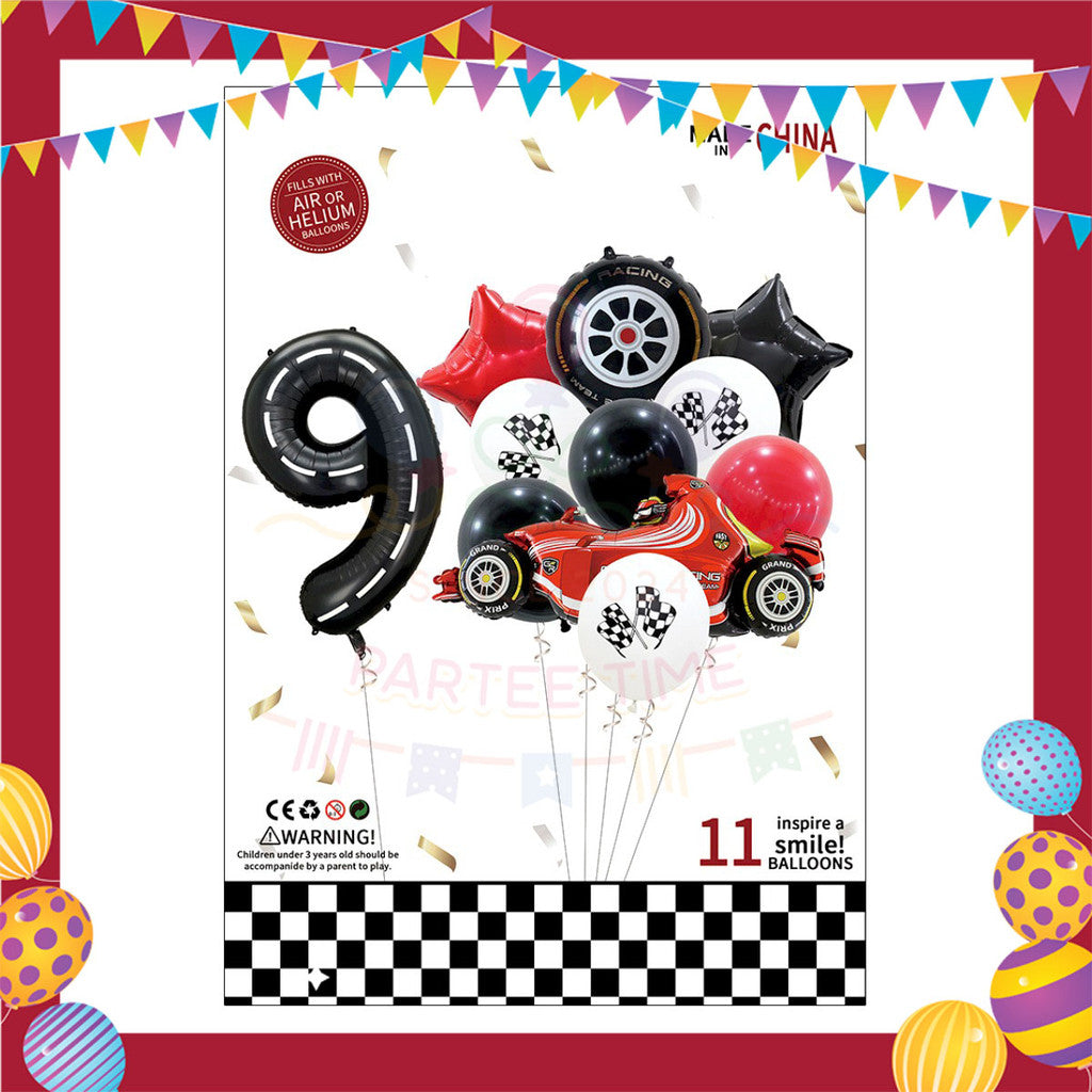 ParteeTime Kids Number 0-9 Birthday Party Decoration 11pcs Set Foil Balloon Set Belon Hiasan Parti Hari Jadi Kanak-Kanak