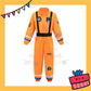 ParteeTime Kids Astronaut Children Boy Girl Kid Costume Halloween Nasa Cosplay Pilot White Orange Jumpsuit Spaceman