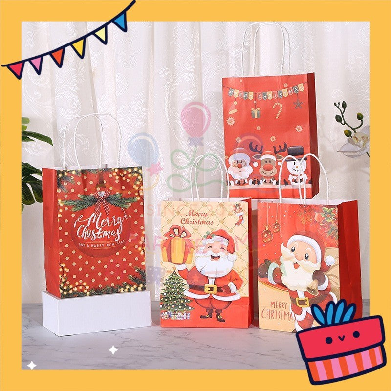 ParteeTime Birthday Kids 1pcs Christmas Party Favor Gift Bags with Handle Paper Bag Doorgift Packaging Goodies Bag Gift