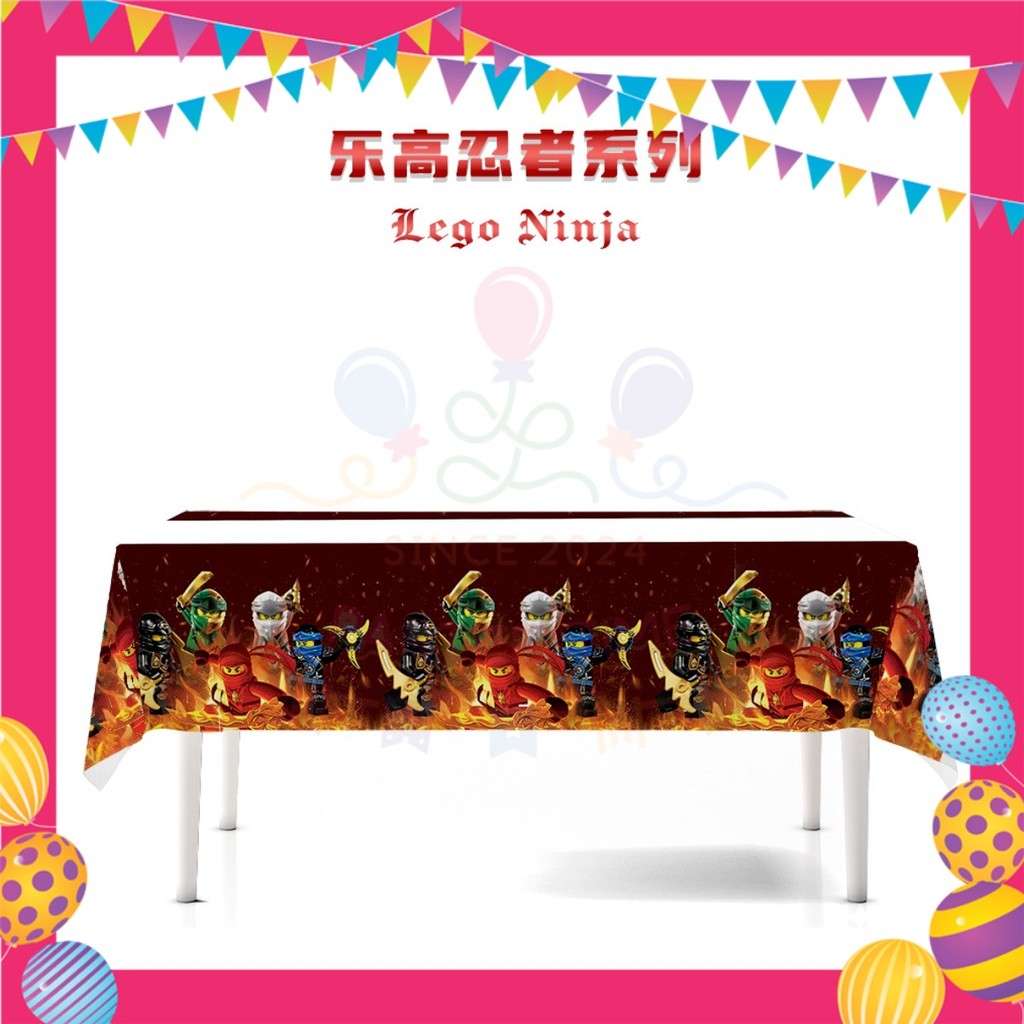 ParteeTime Kids Ninjago Theme Decorations Birthday Party Supplies Banners Backdrop Set Hiasan Hari Jadi Kanak-Kanak