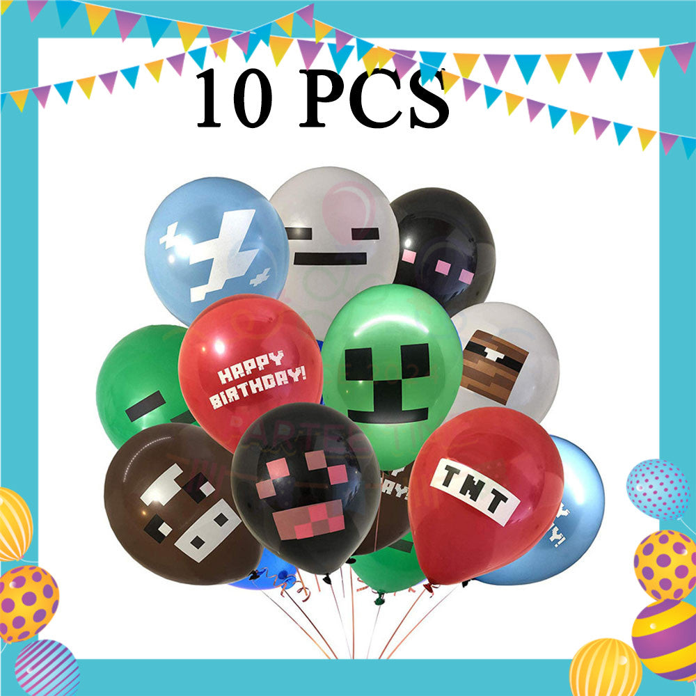 ParteeTime Kids Birthday Party Celebration Decoration Set Minecraft Steve 4 in 1 Majlis Sambutan Hari Jadi Kanak-Kanak