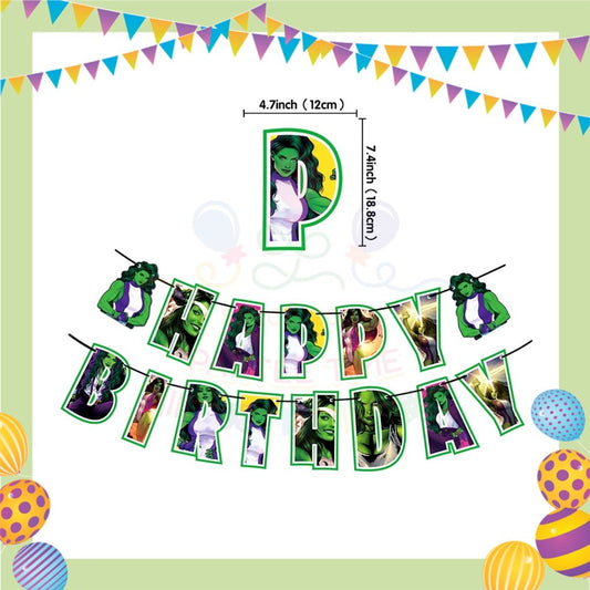 ParteeTime Kids Birthday Party Celebration Decoration Set Hulk Women 4 in 1 Majlis Sambutan Hiasan Hari Jadi Kanak-Kanak
