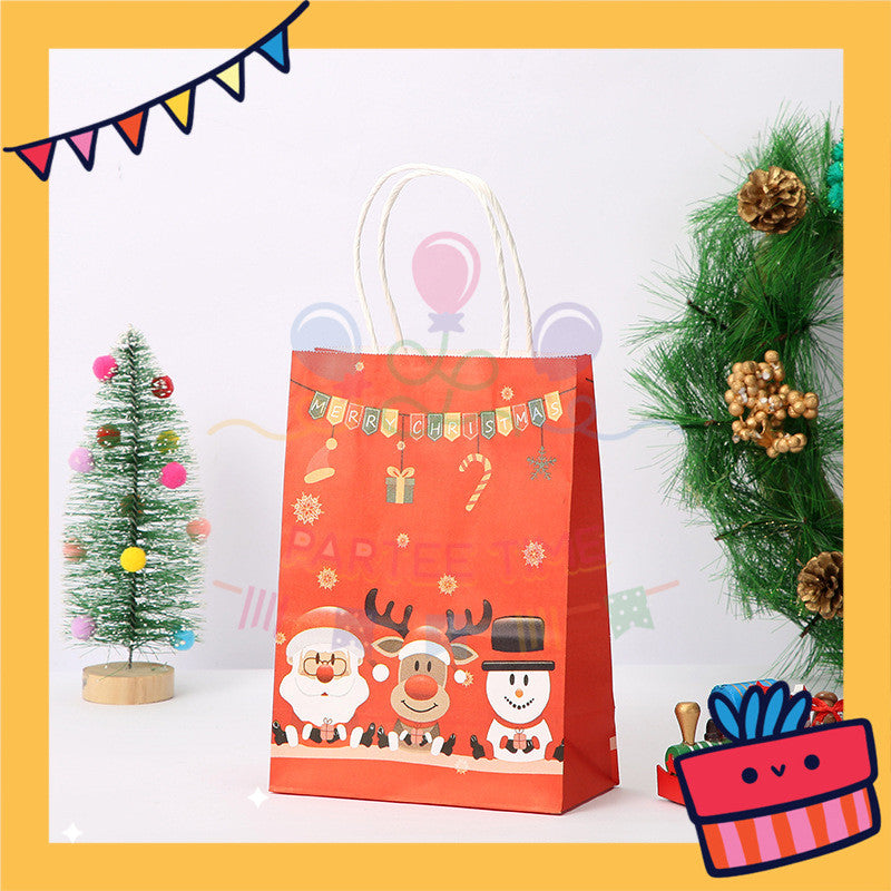 ParteeTime Birthday Kids 1pcs Christmas Party Favor Gift Bags with Handle Paper Bag Doorgift Packaging Goodies Bag Gift