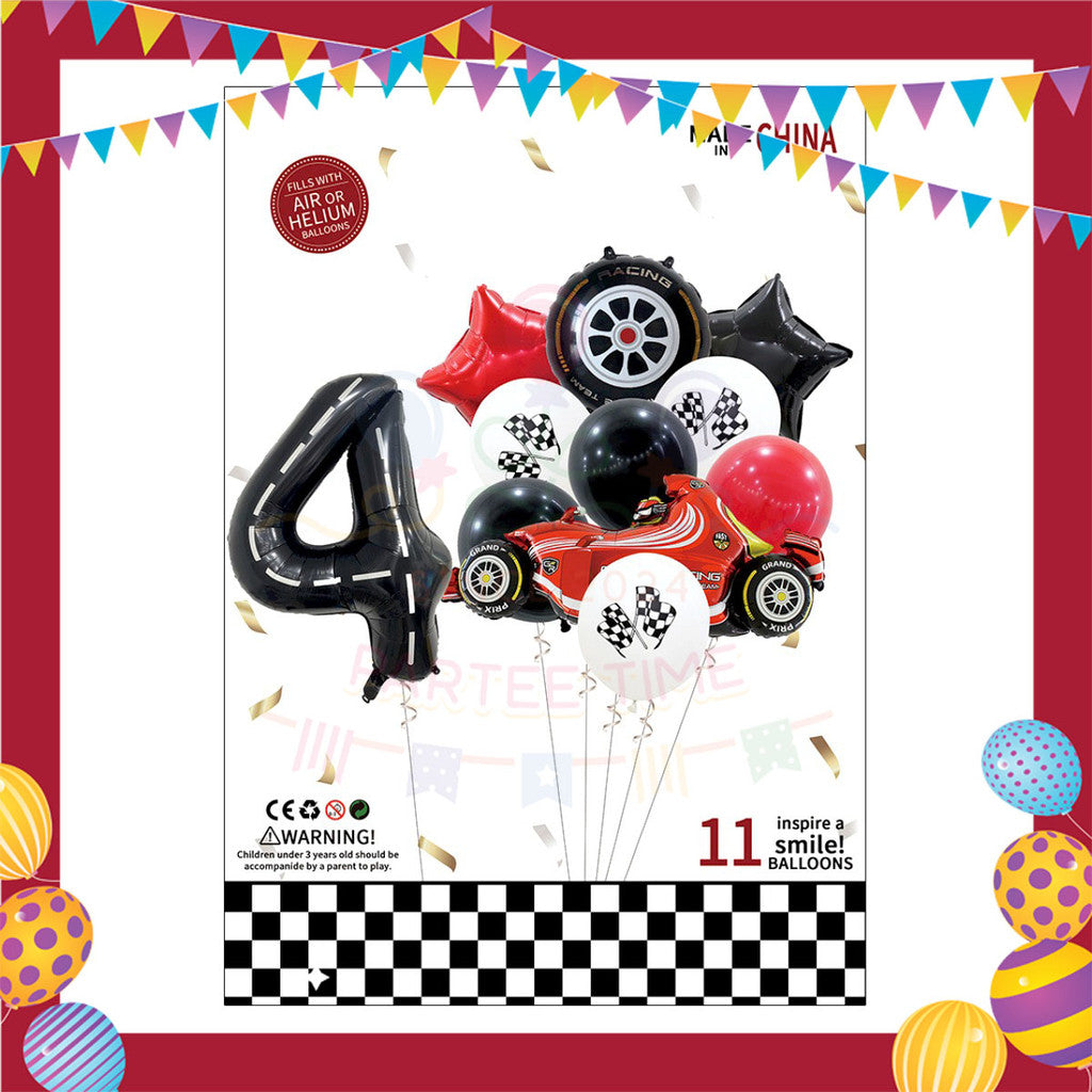ParteeTime Kids Number 0-9 Birthday Party Decoration 11pcs Set Foil Balloon Set Belon Hiasan Parti Hari Jadi Kanak-Kanak