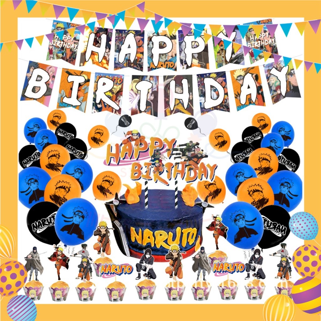 ParteeTime Kids Birthday Party Celebration Decoration Set Naruto 4 in 1 Majlis Sambutan Hari Jadi Kanak-Kanak