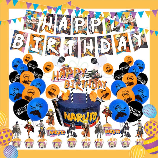 ParteeTime Kids Birthday Party Celebration Decoration Set Naruto 4 in 1 Majlis Sambutan Hari Jadi Kanak-Kanak