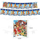 ParteeTime Kids One Piece Birthday Theme Decorations Party Balloon Banners Hang Swirls Backdrop Tablecloth Cake Topper