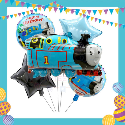 ParteeTime Kids Thomas Birthday Party Decoration 5pcs Set Foil Balloon Set Belon Sambutan Parti Hari Jadi Kanak-Kanak