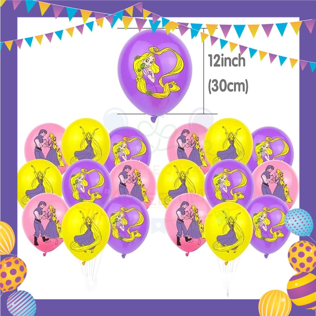 ParteeTime Kids Birthday Party Celebration Decoration Set Princess Rapunzel 4 in 1 Majlis Sambutan Hari Jadi Kanak-Kanak