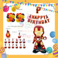 ParteeTime Kids Birthday Party Celebration Decoration Set Superhero 4 in 1 Banner Balloon Cake Cupcake Topper Hari Jadi
