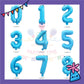 ParteeTime Blue Digital Foil Ballon 16 Inch 0 Number Balloon Birthday Party Foil Balloons Vibrant Shiny Decorations