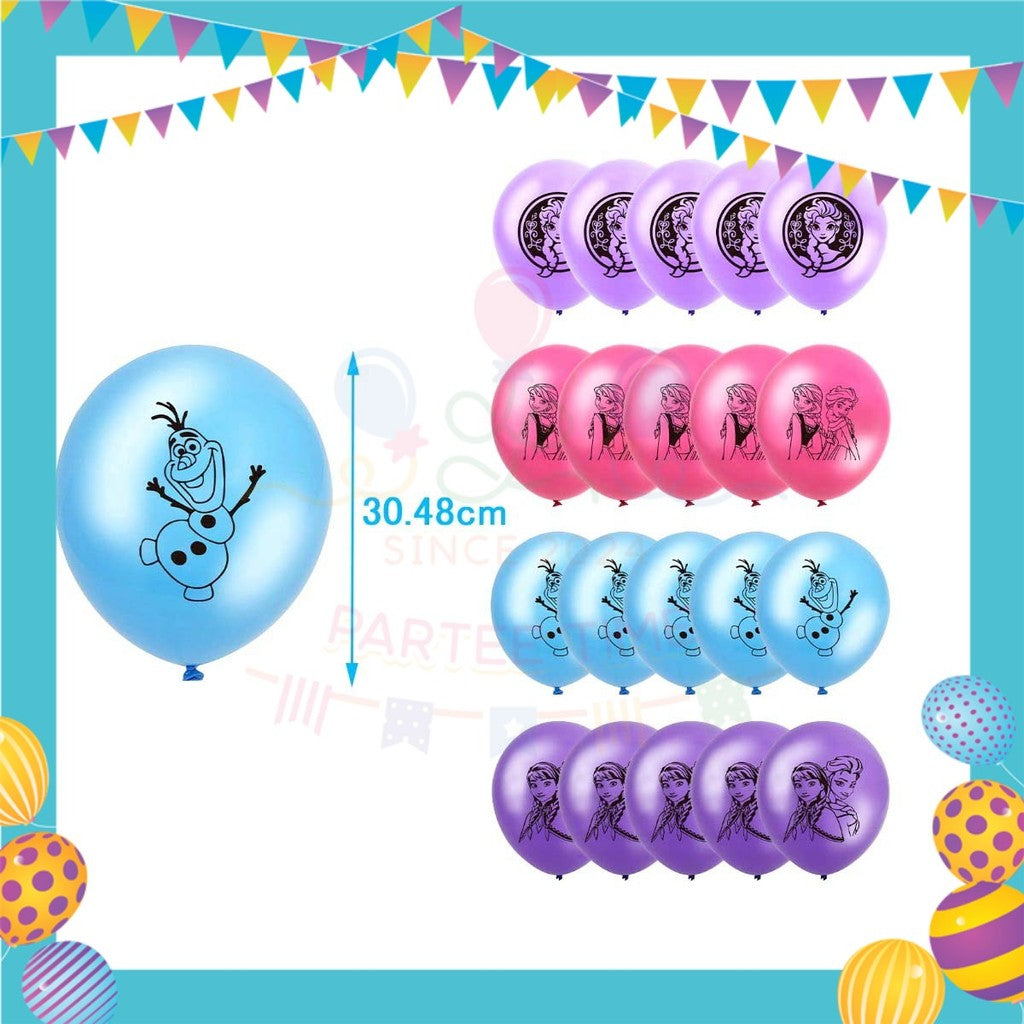 ParteeTime Kids Birthday Party Celebration Decoration Set Princess Anna Elsa 4 in 1 Majlis Sambutan Hari Jadi Kanak