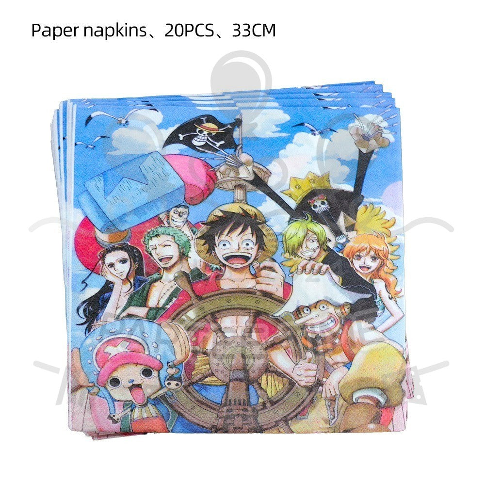 ParteeTime Kids One Piece Birthday Theme Decorations Party Balloon Banners Hang Swirls Backdrop Tablecloth Cake Topper