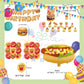 ParteeTime Kids Birthday Party Celebration Decoration Set Fast Food 5 in 1 Banner Balloon Cake Cupcake Topper Hari Jadi