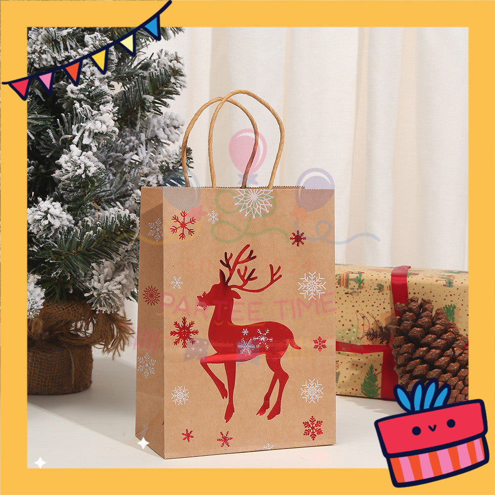 ParteeTime Birthday Kids 1pcs Christmas Party Favor Gift Bags with Handle Paper Bag Doorgift Packaging Goodies Bag Gift