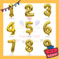 ParteeTime Gold Digital Foil Ballon 16 Inch 0 Number Balloon Birthday Party Foil Balloons Vibrant Shiny Decorations