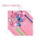 ParteeTime Kids Stitch Theme Decorations Kids Birthday Party Balloon Banners Hang Swirls Backdrop Tablecloth Cake Topper