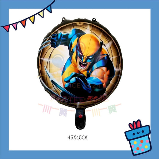 ParteeTime Kids Cartoon Wolverine Dead Pool Themed Foil Balloon Birthday Party Decoration Foil Belon Parti Hari Jadi