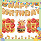 ParteeTime Kids Birthday Party Celebration Decoration Set Fast Food 5 in 1 Banner Balloon Cake Cupcake Topper Hari Jadi