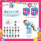 ParteeTime Kids Birthday Party Celebration Decoration Set My Little Pony 4 in 1 Hiasan Majlis Sambutan Hari Jadi Kanak