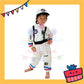 ParteeTime Kids Astronaut Children Boy Girl Kid Costume Halloween Nasa Cosplay Pilot White Orange Jumpsuit Spaceman