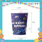 ParteeTime Astronaut Birthday Theme Decorations Kids Birthday Balloon Banner Hang Swirl Backdrop Tablecloth Cake Topper