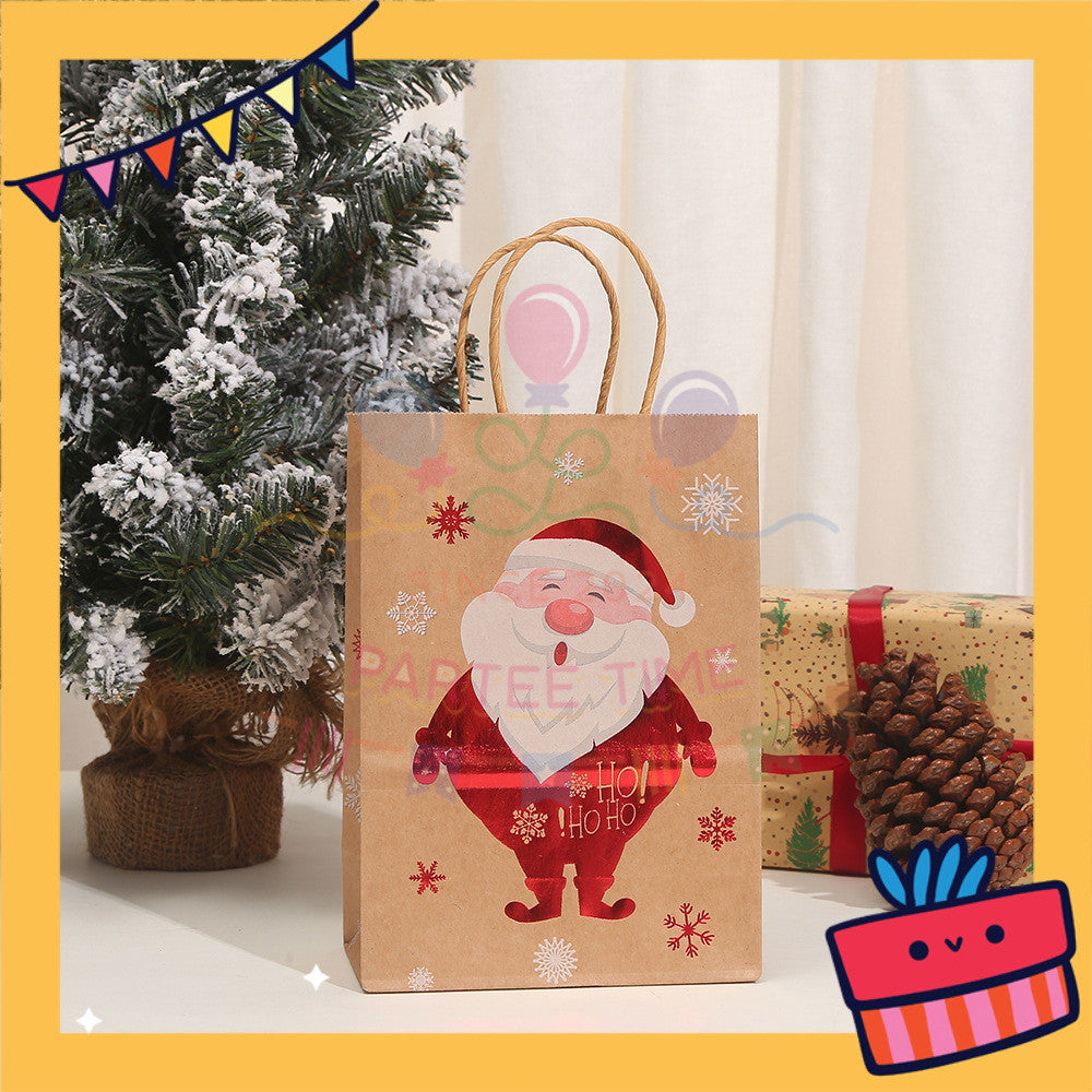 ParteeTime Birthday Kids 1pcs Christmas Party Favor Gift Bags with Handle Paper Bag Doorgift Packaging Goodies Bag Gift