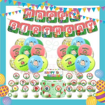 ParteeTime Kids Birthday Party Celebration Decoration Set Baby Blue 4 in 1 Majlis Sambutan Hari Jadi Kanak-Kanak